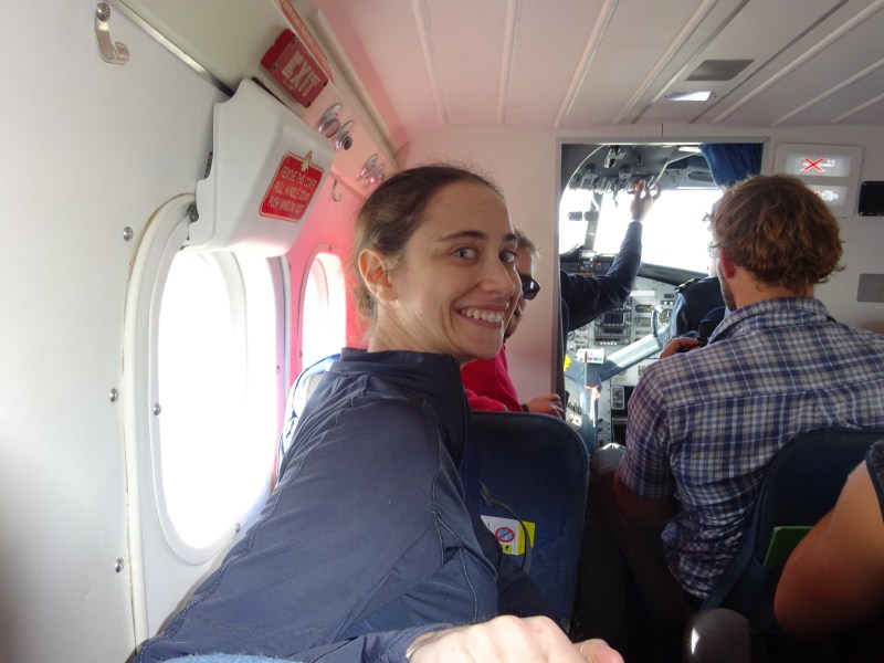 Now that's terror and excitement rolled into one smile!