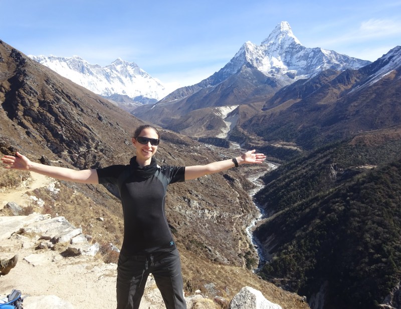 Picture from the trek to Dingboche. You can tell my smile is a tad fixed. I was feeling fairly awful, but trying to stay positive!